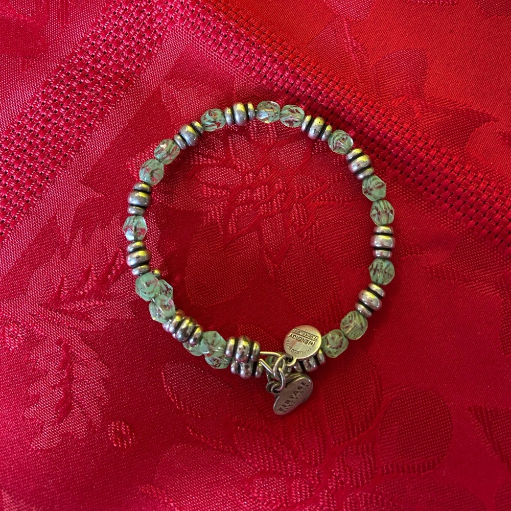 Alex and Ani Green Stone Bangle Bracelet